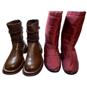 Fashion + More Women's Size 6.5 Boots Lot of 2 Pair  Bulk Shoes 6 1/2 Rain